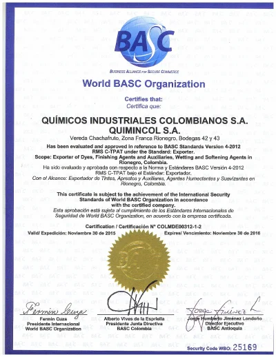 Certificado BASC - Casdiquim