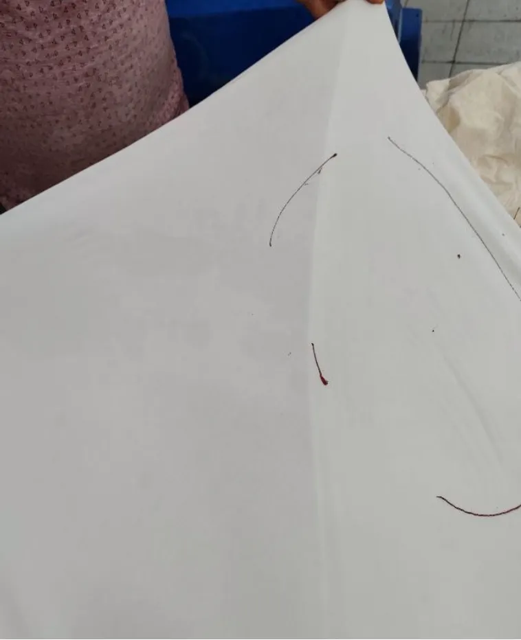 Tela después del tratamiento con el desengrasante Casdiscour Max Conc